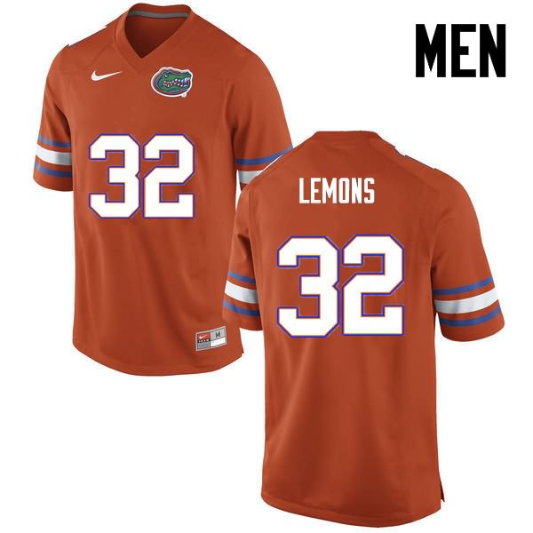 Men's NCAA Florida Gators Adarius Lemons #32 Stitched Authentic Nike Orange College Football Jersey QWZ8165ZL